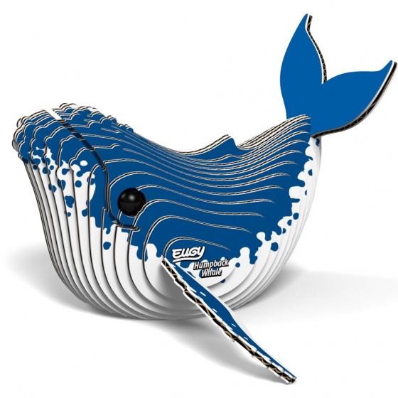 Eugy 3D modelbouwpakket bultrug walvis 7 delig blauw/wit